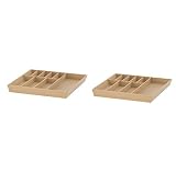 2x UPPDATERA Besteckkasten aus hellem Bambus 52x50 cm