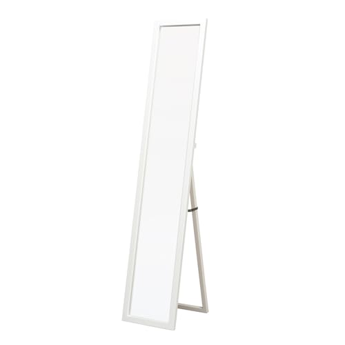 永井興産 姿見 全身鏡 幅30cm×高さ150cm ホワイト 鏡面加工フレーム 折りたたみ 飛散防止 ルームミラー ルックスタンドミラー NK-208