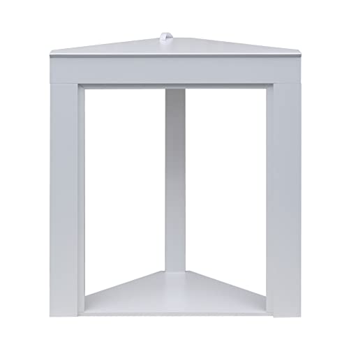 Rebecca Mobili Cornice Camino Ad Angolo, Caminetto Decorativo Angolare, Bianco, Mdf, Per Salotto Camera Da Letto - Misure: 100 x 90 x 45 cm (HxLxP) - Art. RE6742