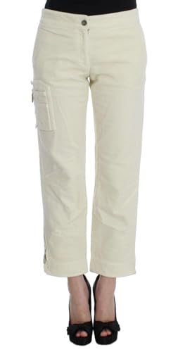 Pantalon Capri court chic beige Ermanno Scervino taille ajustée
