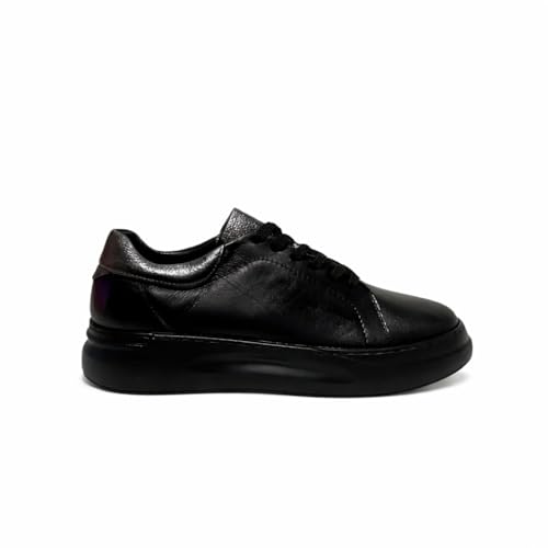 Baskets en cuir pour femme noir pour en finir avec les douleurs aux pieds