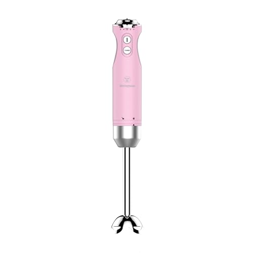 Westinghouse - Mezclador de inmersión (4 velocidades + turbo, hoja de acero inoxidable, pie mezclador extraíble, mango ergonómico, 600 W, rosa