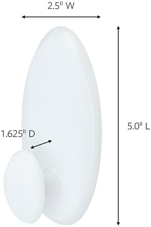 Command 17019-ES Clothes Hanger Hook, Pack of 1 Hook and 2 Adhesive Strips, White - Damage Free Hanging - Holds up to 3.4 kg