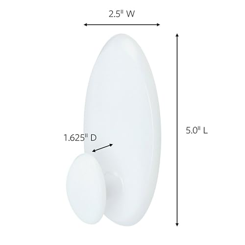 Command 17019-ES Clothes Hanger Hook, Pack of 1 Hook and 2 Adhesive Strips, White - Damage Free Hanging - Holds up to 3.4 kg