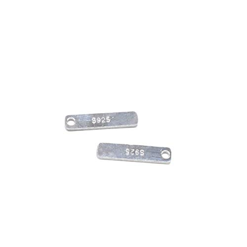 Breloques rectangulaires argent 925 étiquette de qualité pour collier