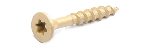 Image of Deck Screws, Exterior Wood Screws #8 x 1-1 /4 Inch 200 Pcs, Carbon Steel Star Drive and Coarse Threads, Anti-Corrosion, Tan Coated Screws for Decks, Fences and Other Outdoor Use | by IMSCREWS
