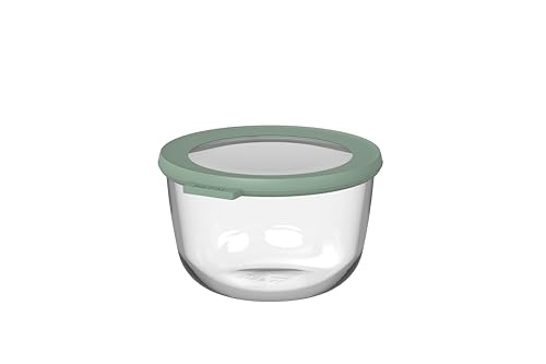 Mepal - Recipiente Redondo de Vidrio Cirqula - Recipientes para Preparar Comidas - Resistente al Calor Hasta 550 °C - Apto para Horno, Microondas, Congelador y Lavavajillas - 1000 ml - Nordic sage
