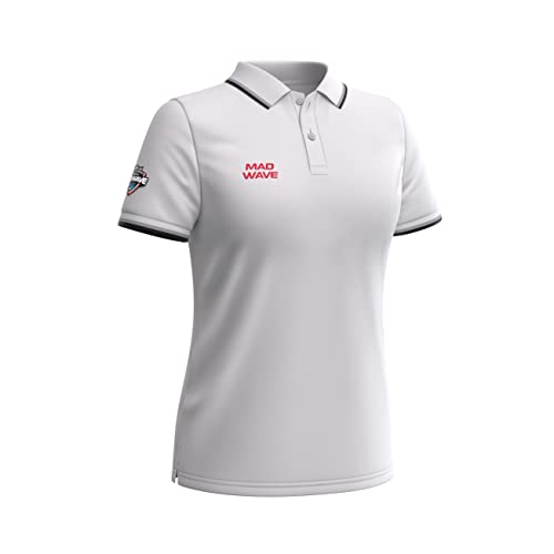 Polo solide pour femme vetement de sport Mad Wave blanc taille M
