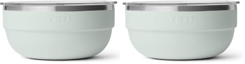 Image of YETI Rambler Bowl, Vacuum Insulated, Stackable and Nestable Stainless Steel Bowl with Lid, 4.5 Quart, Ridgeline (Pack of 2)