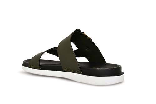 Image of Men's Stylish Dual Buckle Slip-On Sandals | Comfortable & Lightweight Casual Sliders /Slipper for Everyday, Travel, & Beach