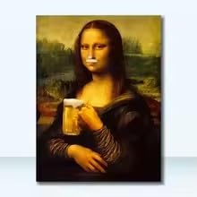 Toile Mona Lisa bière 40x60cm avec impression haute définition anti-reflets