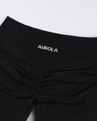 AUROLA Influence Workout Shorts for Women,2.5 3.5 4.5 5.5 6.5 No Roll Up Squat Proof Scrunch Seamless Compression Gym Short2