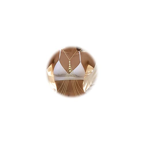 Ginfonr Body Chain Fringe Disc Gold Necklace Sexy Bikini Beach Strap Valentine's Day Gifts For Ladies Girls #TOP3