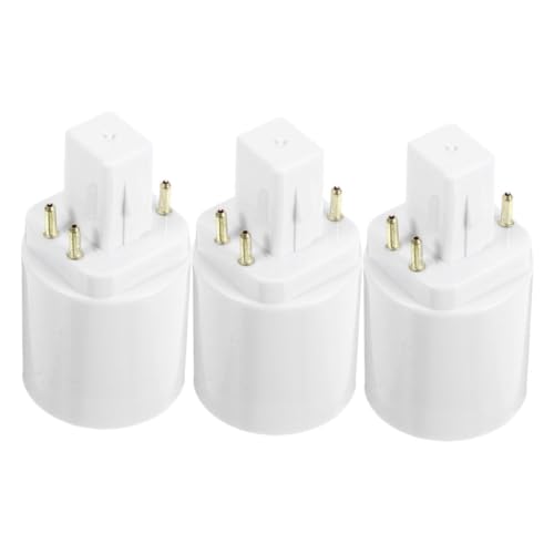 CLISPEED 3 Pièces Adaptateur Douille Ampoule G24q Vers Douille à Visser Standard E27 Pour Bases à Quatre Broches
