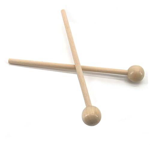 Baquetas de percusión con mango de madera color beige miniatura 7