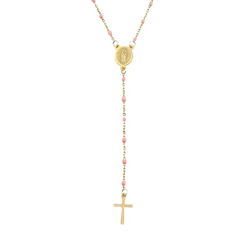 Collier chrétien anti-allergie en argent 925 avec pendentif croix Marie