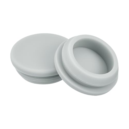 Image of MECCANIXITY 6pcs Silicone Snap in Locking Hole Plugs,23mm /0.9 Inch Mounting Diameter Narrow Groove Width 2.5mm Panel Seal Cover Round for Kitchen Bulkheads Waterproof Sealing Plugs Grey