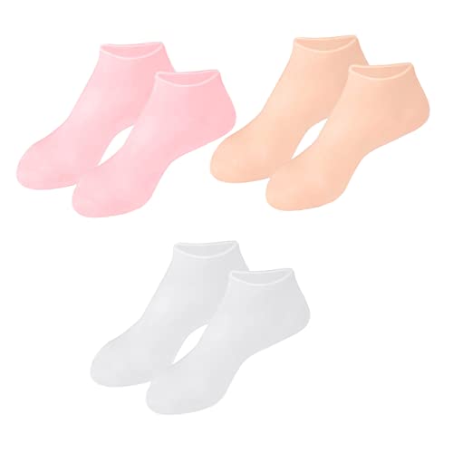 CALLARON Foot Moisturizer Socks Anti-Dry Cracked Heel Socks Women's Wicking Foot Care 3 Pairs Set