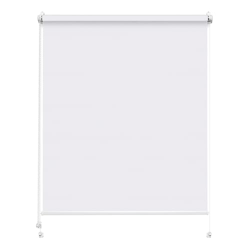 Rettika Sichtschutz Rollo ohne Bohren - Weiß, Breite: 130cm, Höhe 150 - Rollos für Fenster ohne Bohren, Fenster rollos für innen, Jalousien zum Klemmen, Klemmrollo