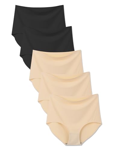 Bolivelan 5 Pack Women's Seamless Hipster Panties Invisible High Waist
