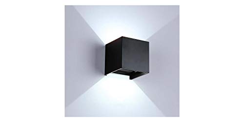 Applique lampada led parete 10w quadrato orientabile nero effetti luce fredda