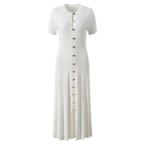 IXYHPJP Women's Summer Round Neck Dress Short Sleeve Weekend Day