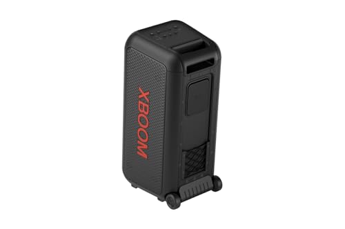 LG xboom DXL7T, rollbarer Bluetooth-Lautsprecher (250 W, Karaoke- & DJ-Funktionen, Beleuchtung), Schwarz [Modelljahr 2024]