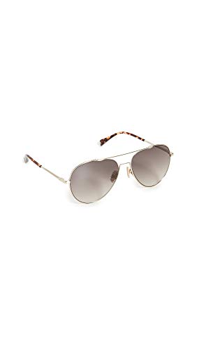 rag & bone Women's Classic Aviator Sunglasses, Light Gold, One Size