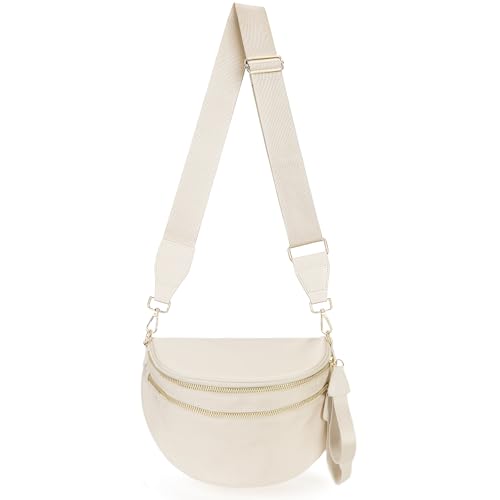 Image of Lushandy Bum Bag Checkered Crossbody Bag Mom Everyday Purse | Roomy Space, Wipe Clean, Wide Strap