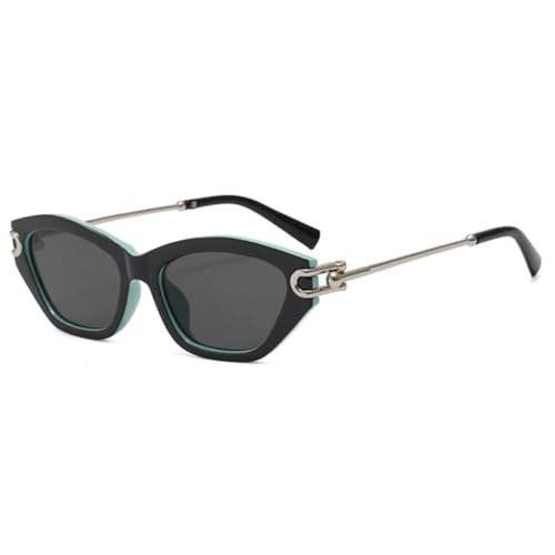 Lunettes de soleil vintage pour femmes en alliage léger noir bleu dégradé