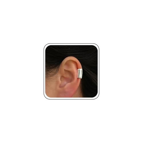 Enautoabs Bohemia Plata Ear Cuff Tubo Largo Ear Cuff Pulido Wrap Pendientes Minimalista Tubo Ear Clip Joyería Para Las Mujeres