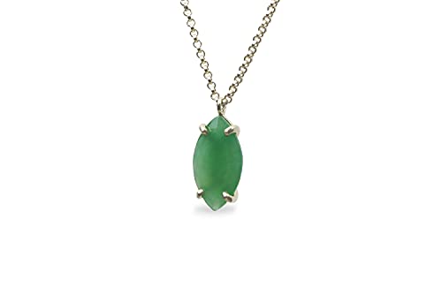 Colliers cadeaux uniques avec pendentif marquise aventurine verte pour femme