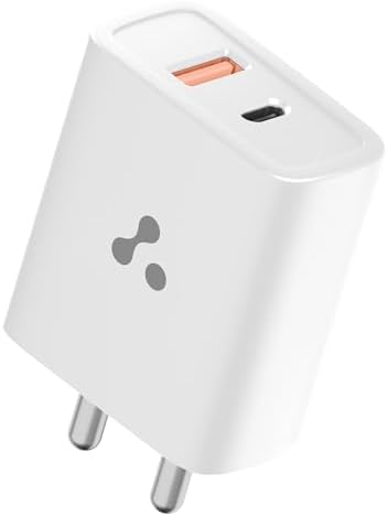 Ambrane 33W USB & Type-C Dual Port Fast Wall Charging Adapter with QC & PD Technology Compatible with iPhone, iPad, Samsung Galaxy, Note, Redmi, Mi, Oneplus, Oppo, Smartphones (Raap M33, White)