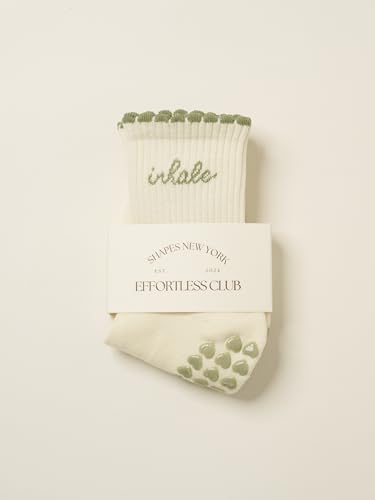 Image of Shapes Studio Half Calf Grip Socks, Cute Fruit Pilates Socks, Ruffle Socks, Non-Slip for Barre Yoga