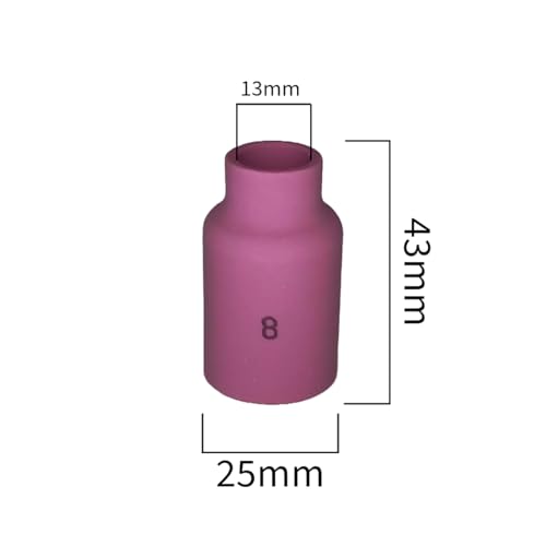 Kit 10 Bocal Cerâmico Solda Tocha Tig Gás Lens Leve Wp17/18/26 (08)