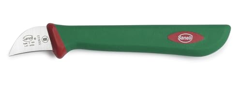 Sanelli Línea Premana Professional,Cuchillo castañas Cm.3,Acero Inoxidable,Verde y Rojo,14.0x1.5x2.5 cm