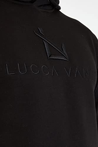 Sweat à capuche noir confortable coupe ample taille L style sobre