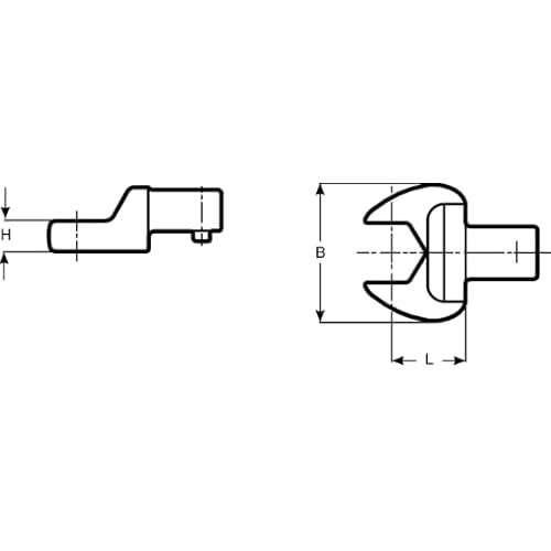 Cabeza intercambiable de boca abierta 9x12mm, 19mm