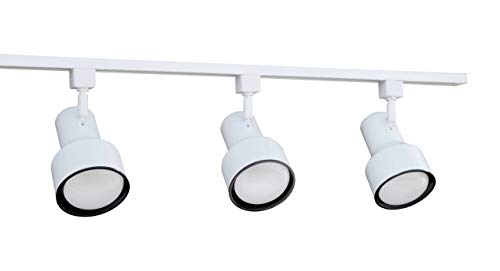 NICOR Lighting 4 Ft. White 3-Light 75W Linear Track Lighting Kit Complete, H-Type [3-Wire] (10997WH)