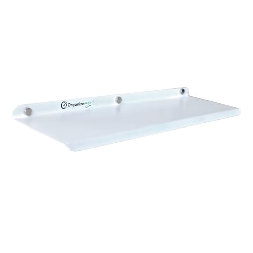 Image of OrganizeMee Metal Small Wall Mounted Shelves,Bluetooth Speaker,Wi-Fi Camera Stand Corner Floating Shelf for Living Room & Bedroom,Home Decor Items Plant Pot mounting Racks, Show Piece Organizer(White)