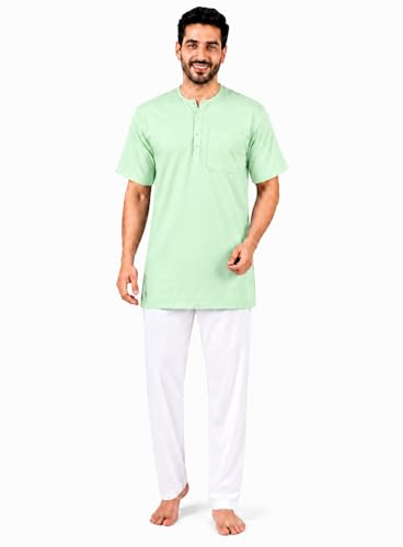 Image of Men's Cotton Halfsleeve Short Kurta for Summer