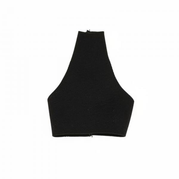 2xBackless Halter Textile Material High Neck Short Top fit 1/6 Scale Clothes Black-image-7