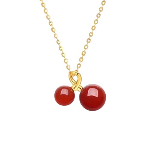Collier agate rouge en acier idée cadeau créatif et tendance pour homme et femme