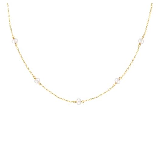 GIVA Silver Golden Delicate Pearl Necklace | Gifts for Girlfriend,Pendant to Gift Women & Girls | With Certificate of Authenticity and 925 Stamp | 6 Month Warranty*