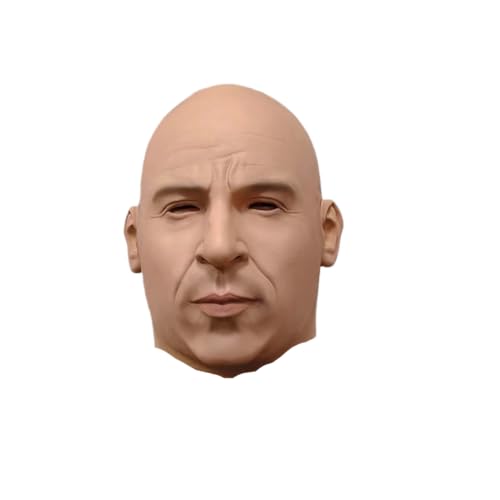 eLymwoo Celebrity Lookalike Movie Star Latex Mask for Halloween Party - Action Hero Realistic Full Head Costume Cosplay Headgear (A)