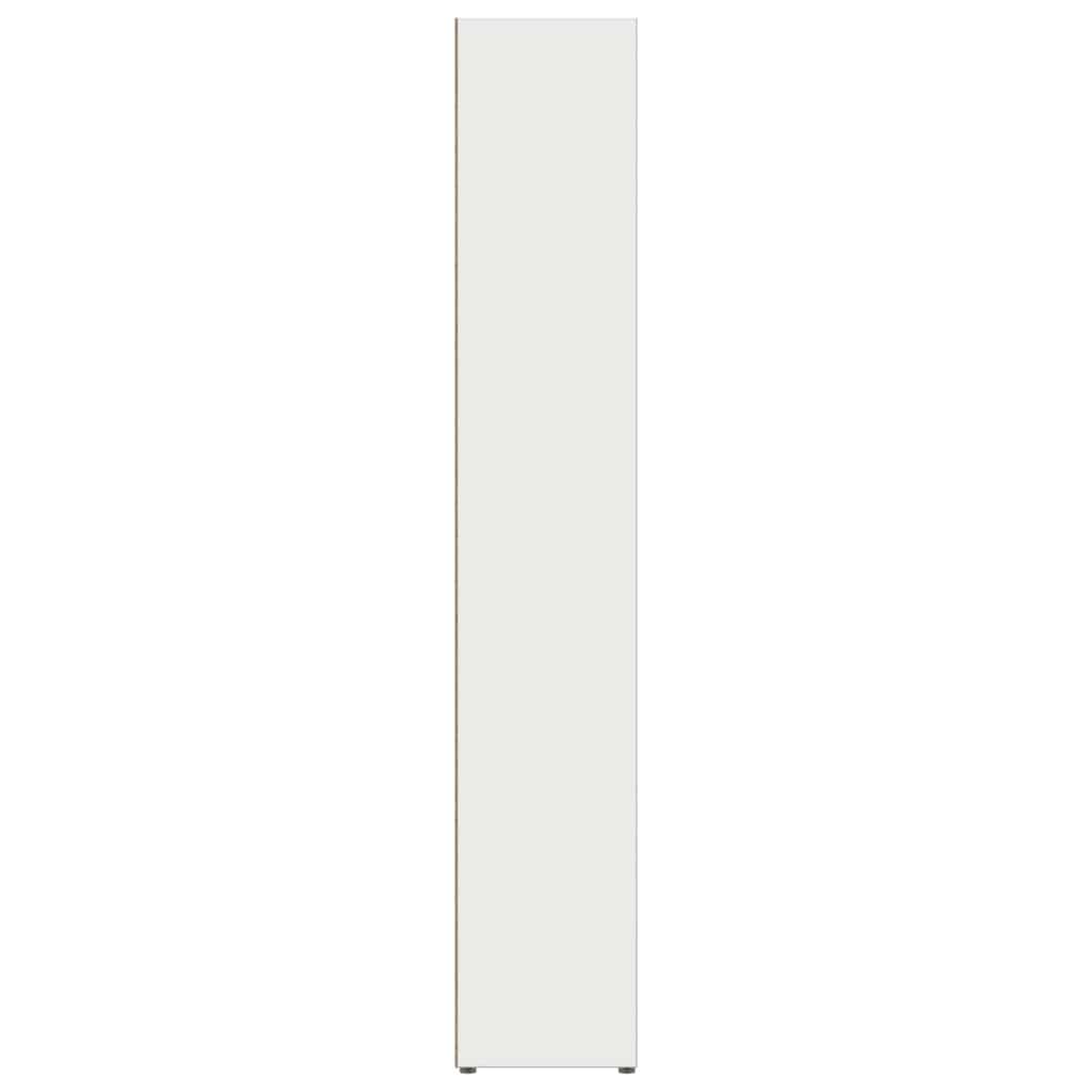 Armoires à CD 2 pcs blanc en bois d'ingénierie 21x16x93,5 cm rangement média colonne murale pour salon bureau chambre avec fixation stable et compartiments pour 80 CDs