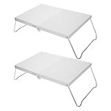 GOOHOCHY 2 Escritorios Plegables De Aluminio para Y Escritura Y Compactos Ideales para Viajes Y Actividades Al Aire Libre Mesas De Aluminio para Camping Y Suelo Color