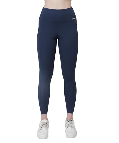 Image of GLAMORAS Women's Polyester Spandex High Waist Gym Leggings with Side Pocket, 4-Way Stretch, Squat-Proof, Moisture-Wicking Workout Tights for Running, Gym, Fitness, Training, Yoga & Activewear