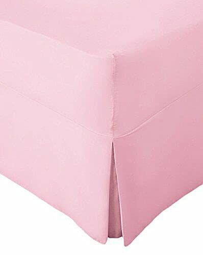 R&Z Extra Deep Non Iron Percale 180 Thread Count Fitted Valance Sheet Pleated (Pink, King) — image 1