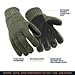 RefrigiWear Unisex Insulated Wool Leather Palm Gloves – Warm Winter Work Gloves for Cold Weather Protection, Green - L